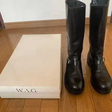 상자입 여성용 가죽 롱 부츠 24.5cm