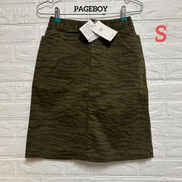7n105 PAGEBOY 타이트 스커트 제브라 패턴 카키 S