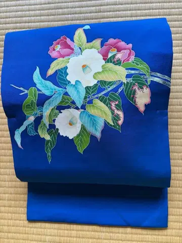 나고야 오비 카가 유젠 순수 실크 미사용