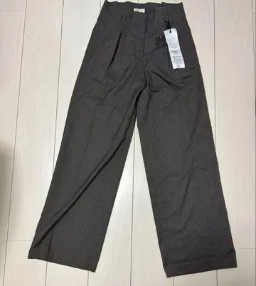 차콜 글렌체크 와이드 팬츠 나노 유니버스