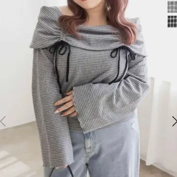 쿠레트 오프숄더 그레이 니트 3L 사이즈