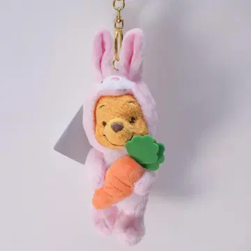 푸우 봉제 인형 키링 키체인 핑크