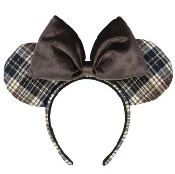 디즈니 머리띠 체크 브라운