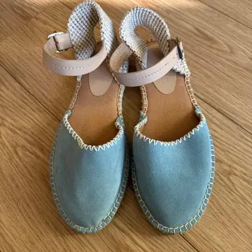 NEXT WHITE STUFF 스카이블루 스웨이드 에스파드리유 샌들