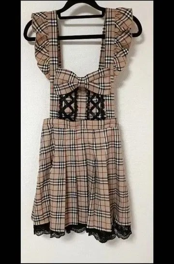 프리메로 체크 무늬 점프 스커트