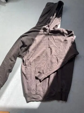 브라운 풀 집업 후드티