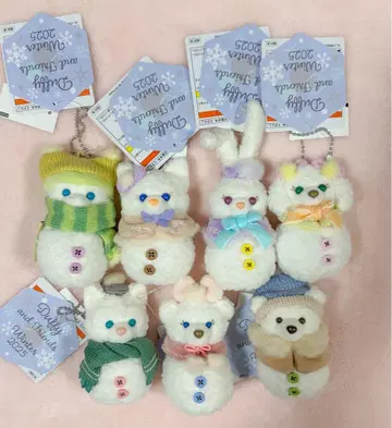 더피앤프렌즈 눈사람 봉제 인형 스트랩 세트