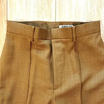 AURALEE 브라운 체크 슬랙스