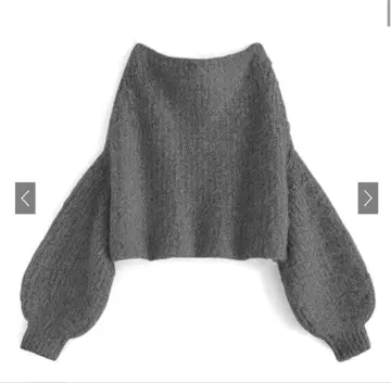 새상품 GRL 오프숄더 샤기 니트탑[dr664] 그레이