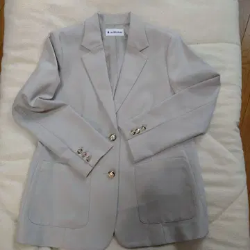 GLOBAL WORK 옅은 그레이 베이지 테일러드 자켓 전체 안감