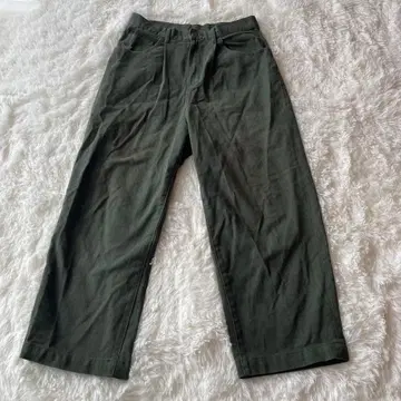 쿠틸 데님 와이드 팬츠 그린 하이웨스트 캐주얼 루즈핏 새상품급