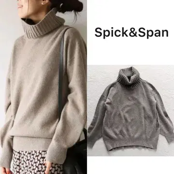 새상품급 Spick&Span 캐시미어 울 터틀 풀오버 니트