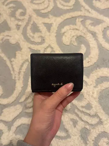 블랙 3단 폴더형 지갑 합성 피혁