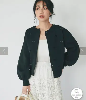 [택 포함 미사용 새상품] 라 부티크 봉봉 리본 가디건