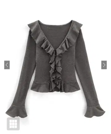 프릴 플레어 슬리브 가디건