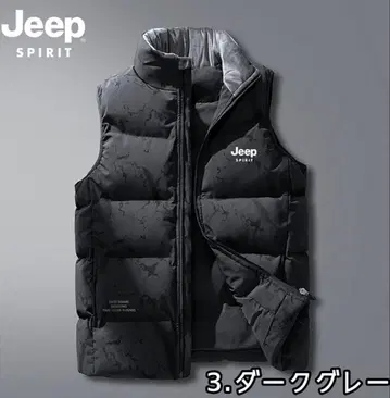 [택 포함 새상품] Jeep Spirit 다운 베스트 다크 그레이 덕다운