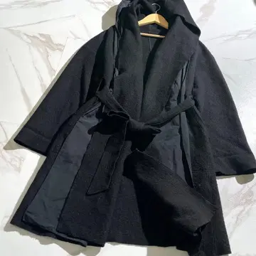 구하기 어려움 플레인 피플 트렌치코트 벨트 포함 후드 블랙