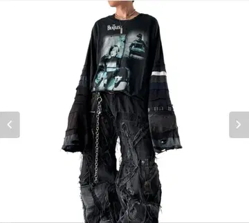 The Beatles 데미지 가공 긴팔 티셔츠 XL