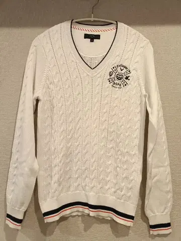 캘러웨이 여성용 V넥 스웨터 화이트