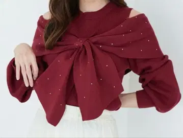 majestic legon 모듬 디자인 리본 니트 보르도 택 포함