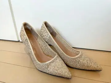 ANNAILI 비쥬 부착 베이지 하이힐