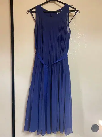 Ray BEAMS 슬리브리스 원피스 블루 숄, 파티 백 포함