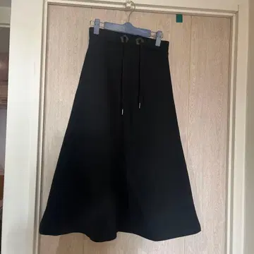 마리콴트 블랙 플레어 스커트 드로우 스트링