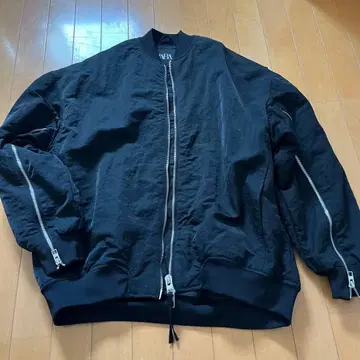 ZARA 더블 지퍼 MA-1 블루종 자켓 충전솜