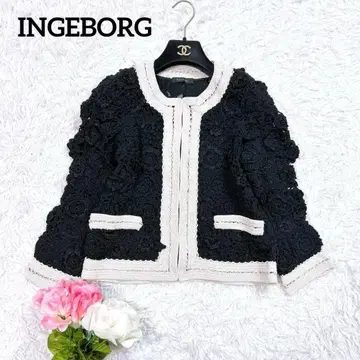 [ 새상품급 ] 잉게보그 니트 자켓 꽃 모티브 크로셰 니트 9