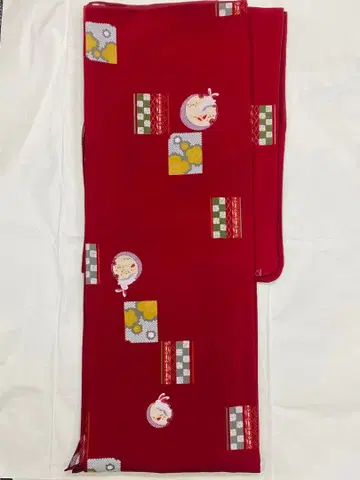 세탁 가능한 코몬 이중 기모노 빨간색 L