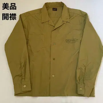 텐더 로인 오픈 카라 셔츠 M 그린