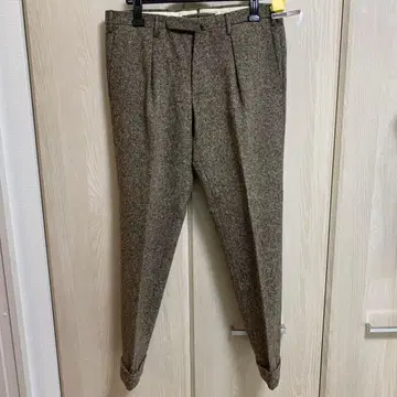 인코텍스 울 혼방 플리츠 테이퍼드 슬랙스