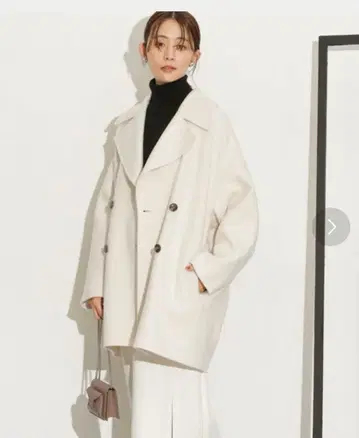 NANO universe PURE LAMBS 리버 미들 코트 화이트