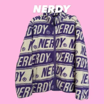 NERDY 로고 패턴 플리스 자켓
