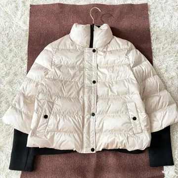 아다제트 다운 자켓 리브 니트 절개 바이컬러