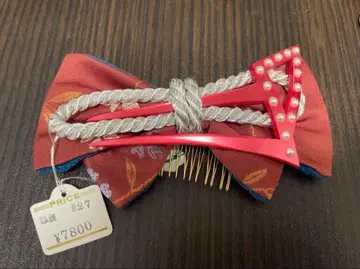 머리 장식 헤어콤 리본 헤어 스타일링 성인식 졸업식 일본 의류 빨간색