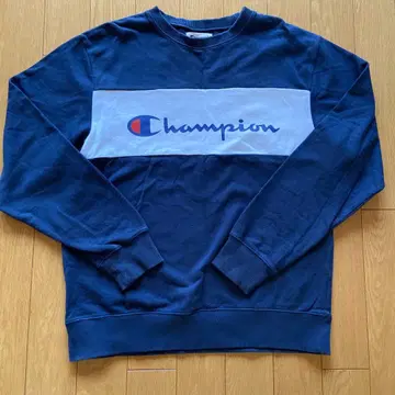 챔피온 네이비 로고 맨투맨 L