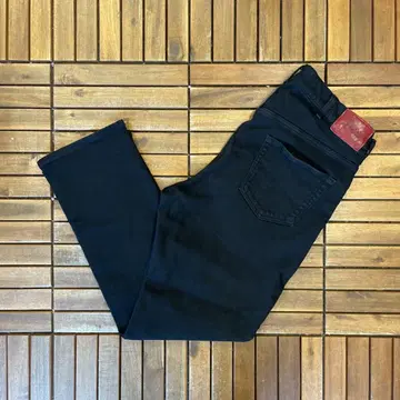 EDWIN JERSEYS 스트레치 블랙 데님 팬츠 속기모 겨울용