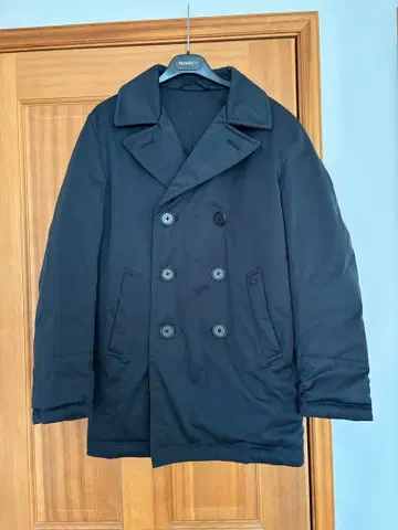 네이비 더블 브레스트 다운 자켓