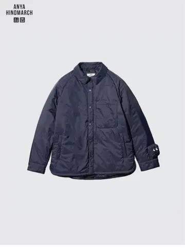 유니클로 안야 힌드마치 퍼프 테크 셔츠 자켓 네이비 XL
