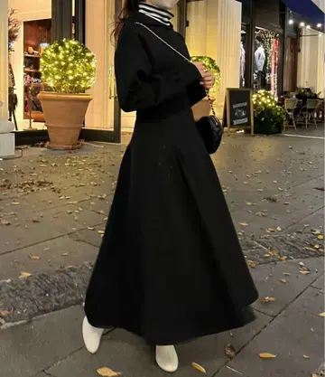 NICECLAUP 플레어 후드티 롱 원피스