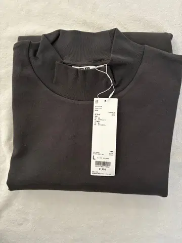 유니클로 U 모크넥 풀오버 L 그레이