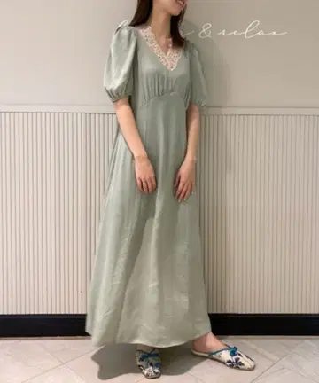 스나이델 홈 새틴 원피스 레이스 룸웨어