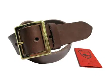 도치기 가죽 벨트 (초코) 골드 도금 버클 40mm 폭 통가죽