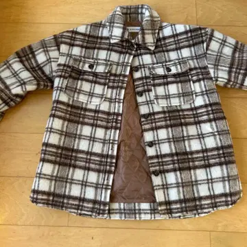 GLOBAL WORK 체크 무늬 플리스 자켓