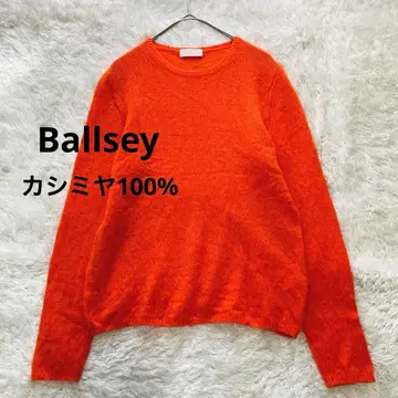 보르지 캐시미어 100 니트 풀오버 크루넥 얇은 소재 오렌지