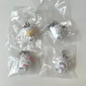 산리오 메지루시 액세서리 복슬복슬 스노우 4개 세트