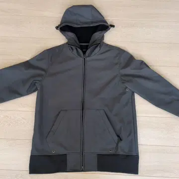 POINT 후드 부착 그레이 아우터