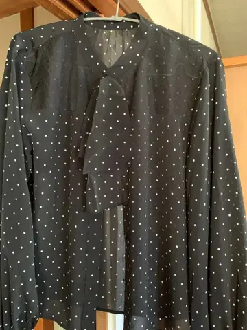 아로무릴리 도트 리본 포함 긴팔 셔츠 F