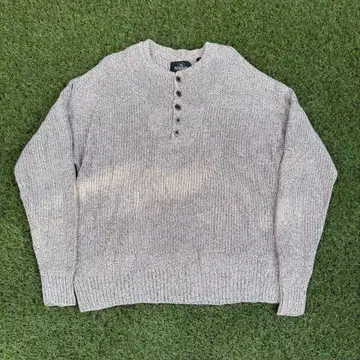 887 REDHEAD Henley Knit Sweater Oatmeal